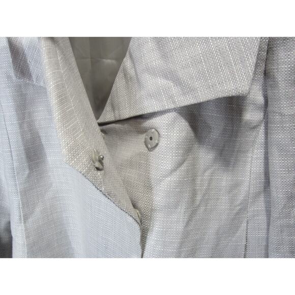 Ann Taylor Blazer Size 6 Small Linen Blend Gray Tweed Lightweight Career Jacket - Picture 4 of 12